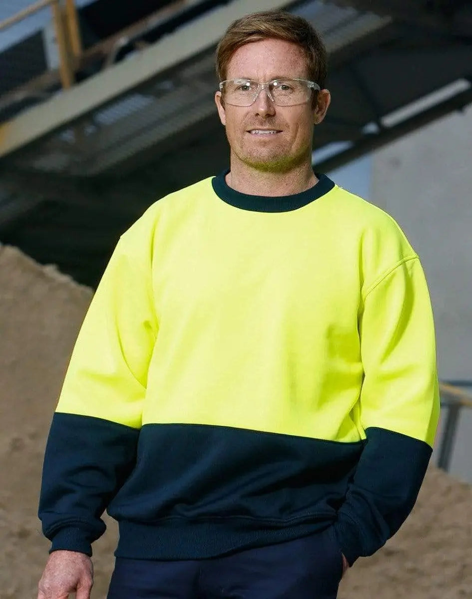 Hi-vis 2 Tone Crew Neck SW09 Work Wear Australian Industrial Wear